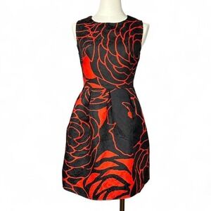 Vintage Y2K Red Black Dress Womens S Abstract Floral Goth Grunge Witchy Vamp